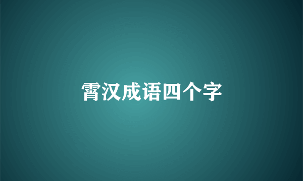 霄汉成语四个字