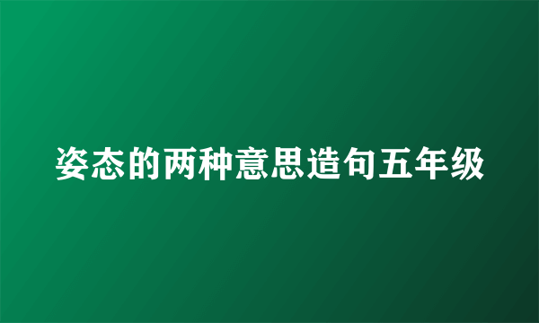 姿态的两种意思造句五年级
