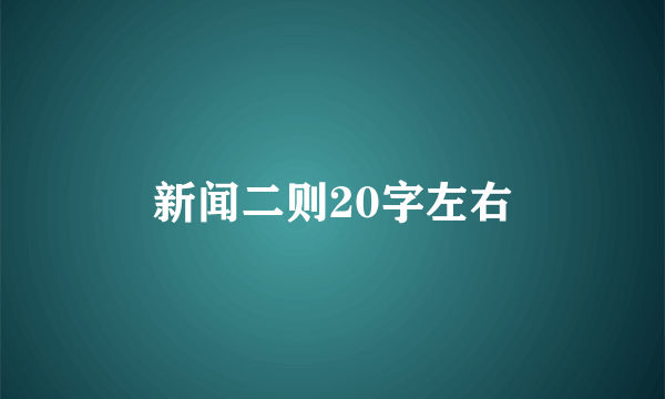 新闻二则20字左右