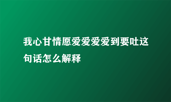 我心甘情愿爱爱爱爱到要吐这句话怎么解释