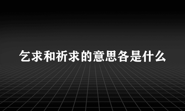 乞求和祈求的意思各是什么