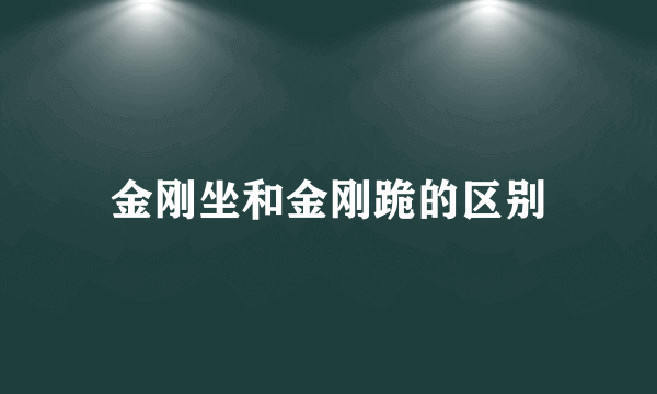 金刚坐和金刚跪的区别