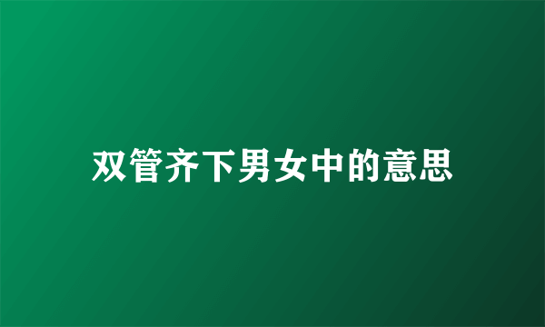 双管齐下男女中的意思