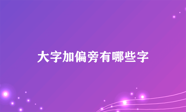 大字加偏旁有哪些字