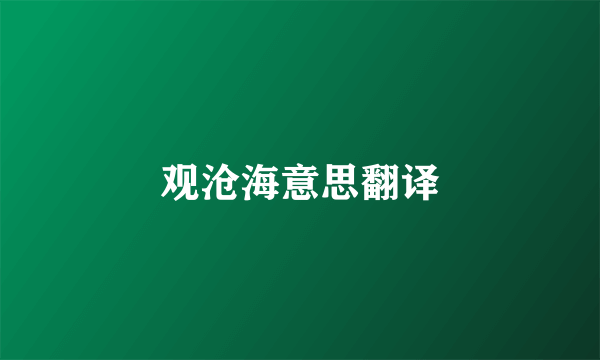 观沧海意思翻译