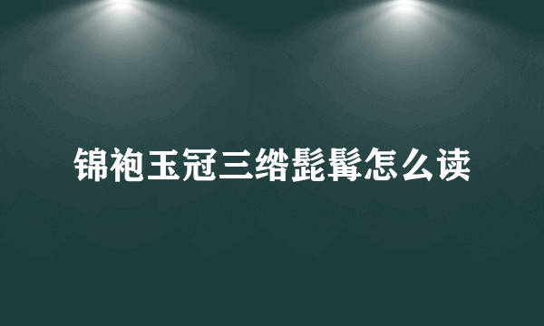 锦袍玉冠三绺髭髯怎么读