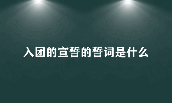 入团的宣誓的誓词是什么