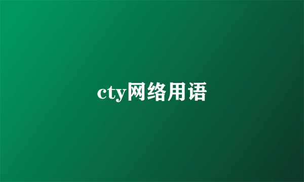 cty网络用语