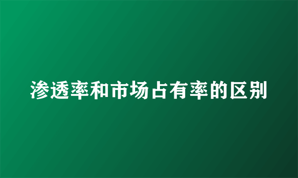 渗透率和市场占有率的区别