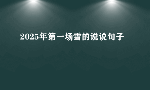 2025年第一场雪的说说句子