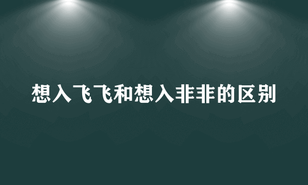 想入飞飞和想入非非的区别