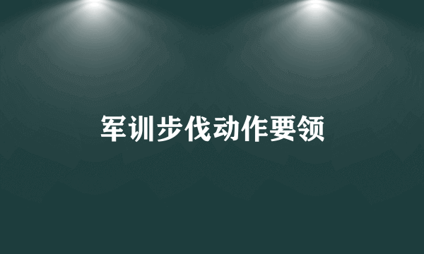 军训步伐动作要领
