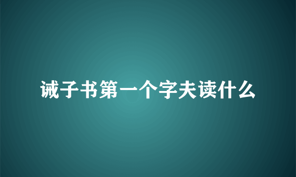 诫子书第一个字夫读什么