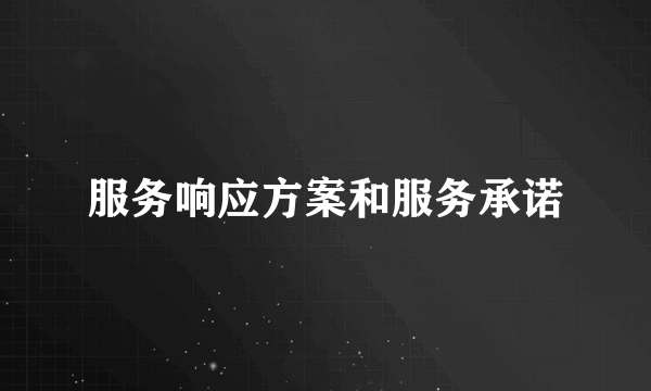 服务响应方案和服务承诺