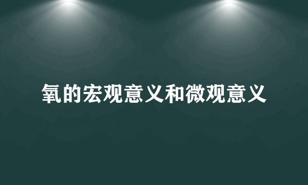 氧的宏观意义和微观意义
