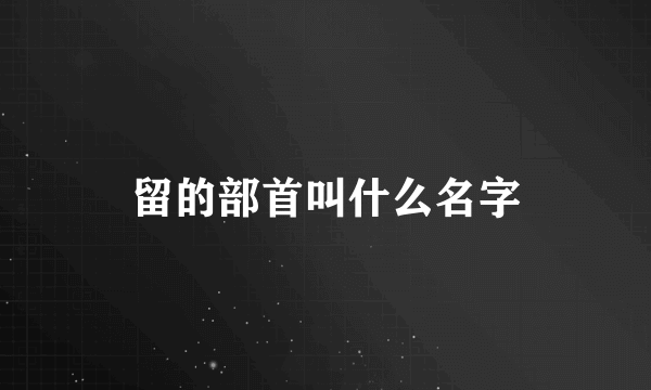 留的部首叫什么名字