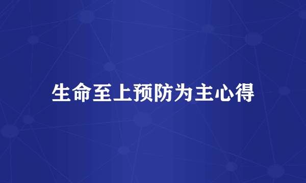 生命至上预防为主心得