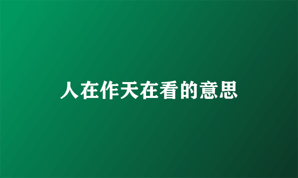 人在作天在看的意思