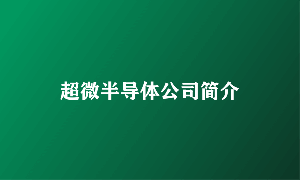 超微半导体公司简介