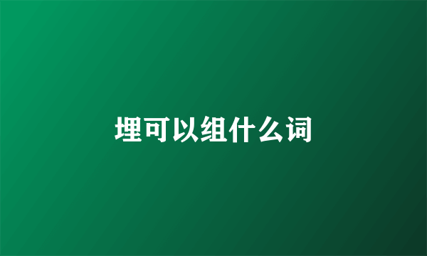 埋可以组什么词