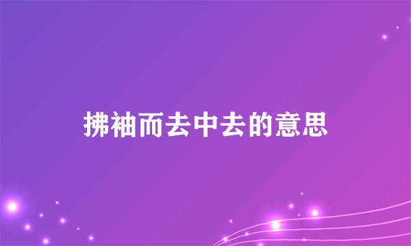 拂袖而去中去的意思