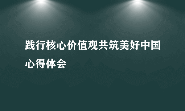 践行核心价值观共筑美好中国心得体会