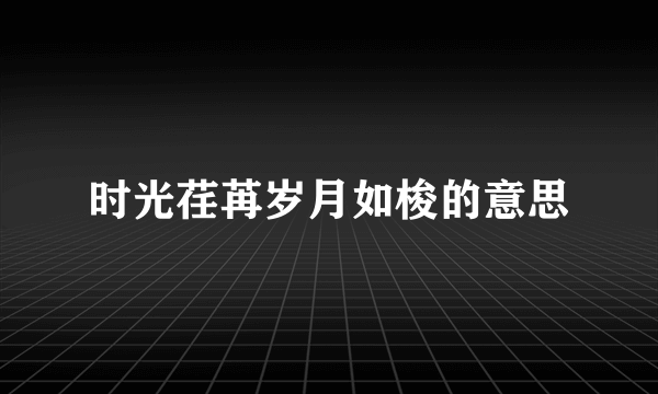 时光荏苒岁月如梭的意思