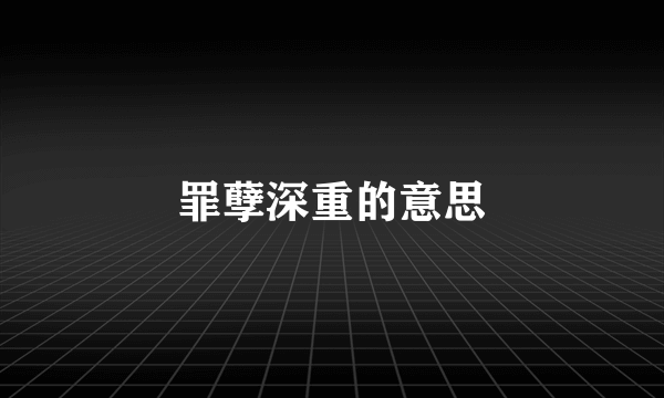 罪孽深重的意思