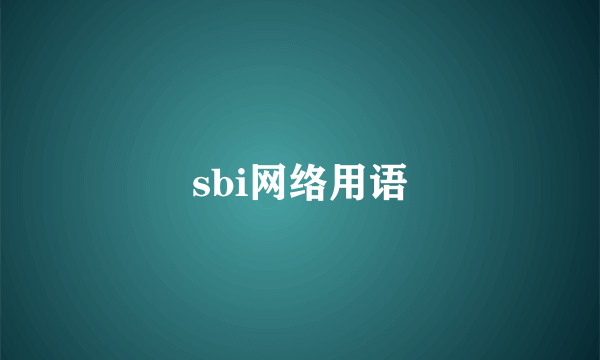 sbi网络用语