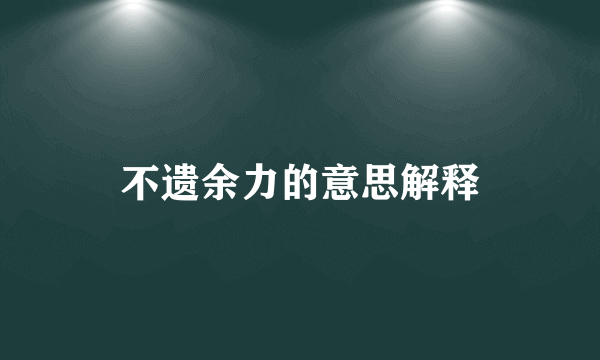不遗余力的意思解释