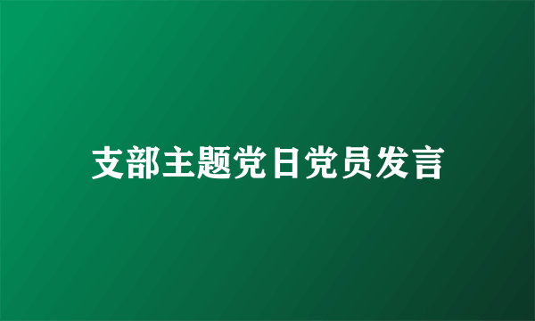 支部主题党日党员发言