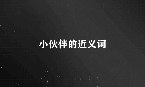 小伙伴的近义词