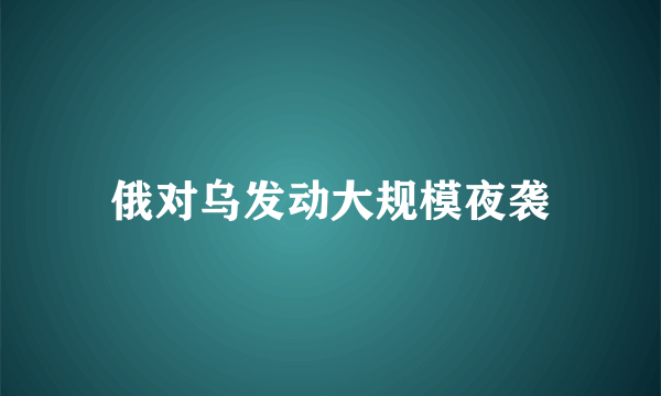 俄对乌发动大规模夜袭