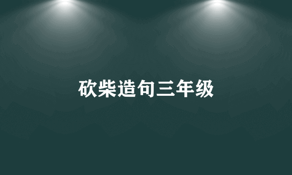 砍柴造句三年级