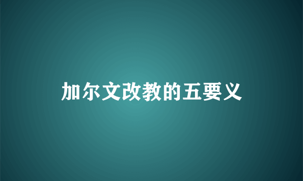 加尔文改教的五要义
