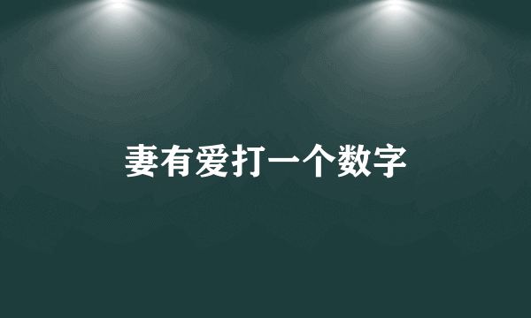 妻有爱打一个数字