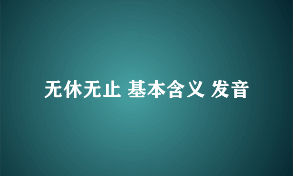 无休无止 基本含义 发音