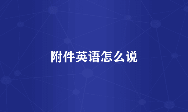 附件英语怎么说