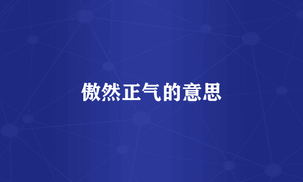 傲然正气的意思