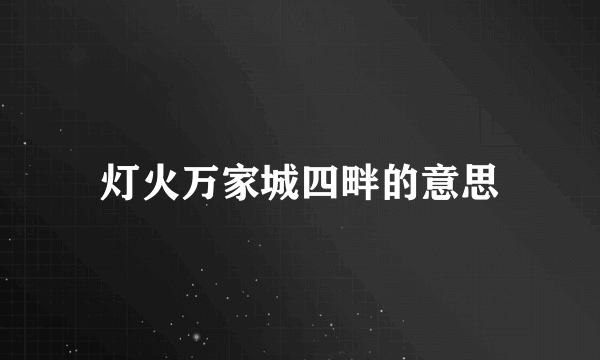 灯火万家城四畔的意思