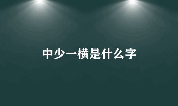 中少一横是什么字