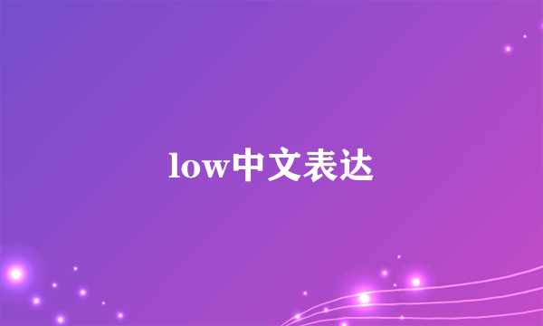 low中文表达