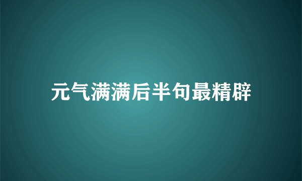 元气满满后半句最精辟