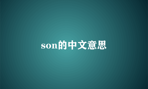 son的中文意思