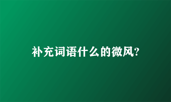补充词语什么的微风?