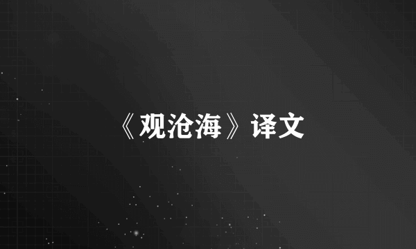 《观沧海》译文
