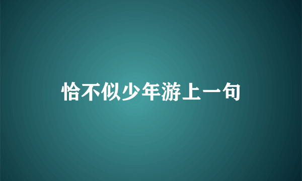 恰不似少年游上一句