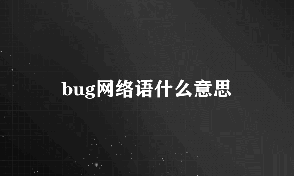 bug网络语什么意思