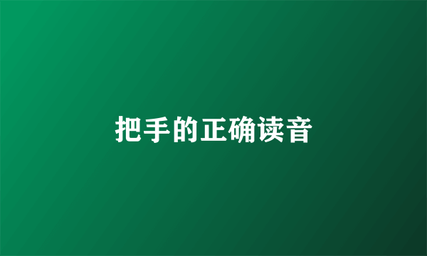 把手的正确读音