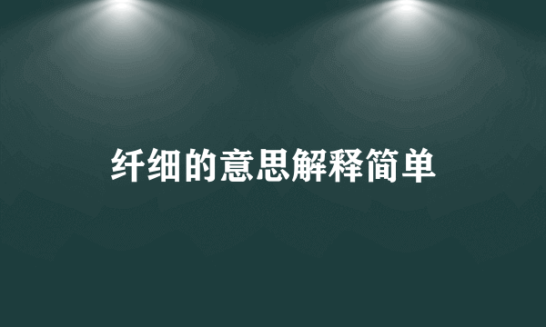 纤细的意思解释简单